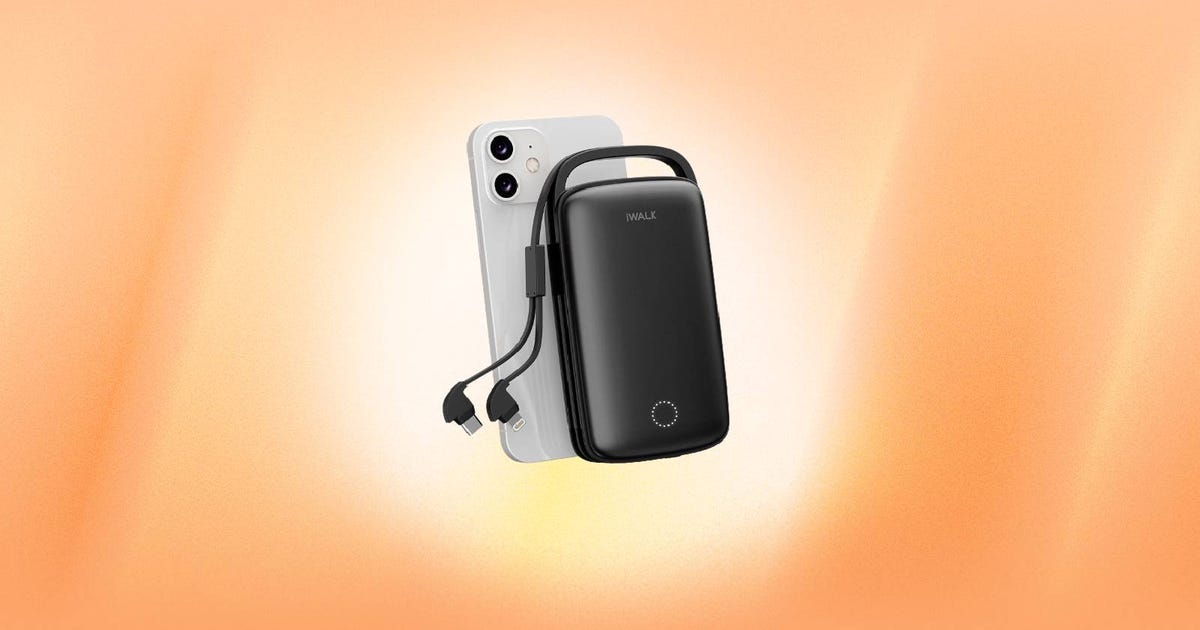 Never Get Caught With a Dead Battery Again With This $20 iWalk Portable Charger It has a 20,000-mAh battery, built-in cables for iPhones and Androids, and right now it's on sale for 50% off.