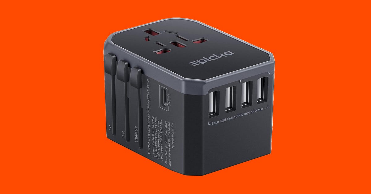This Power Adapter Is A Lifesaver for International Travel Epicka's little universal adapter can charge six devices at once — and it can fit in your hand luggage.