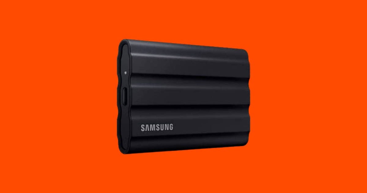 Save up to $100 on a Rugged Samsung T7 Shield External SSD It boasts impressive data transfer speeds, and you can pick one up starting at just $90 right now.