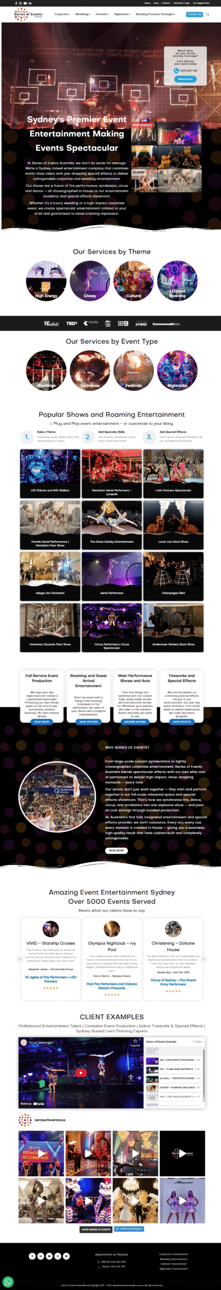 Series of Events Australia – Event Management Website