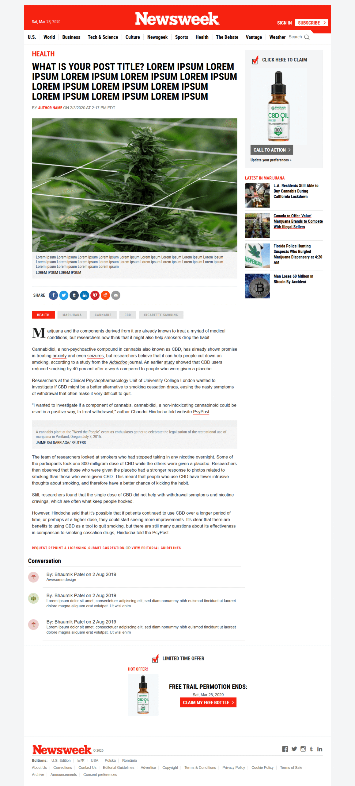 Newsweek – Custom Coded Landing Page